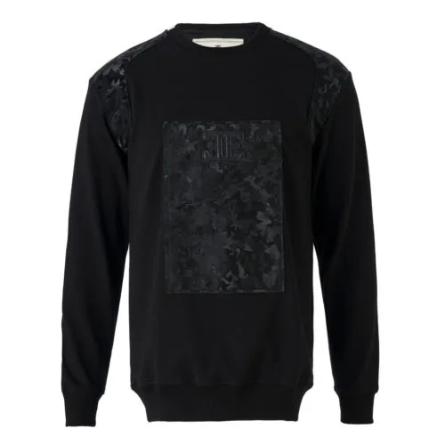 Erkek Siyah Kamuflaj Detaylı Oversize Sweatshirt 2
