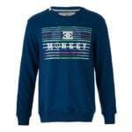 Mavi Slim Fit Renkli Çizgili “MONEEY” Baskılı Sweatshirt – Unisex