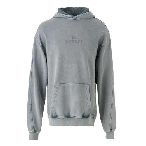 Gri Vintage Yıkamalı Oversize Kapüşonlu moneey Sweatshirt – Unisex
